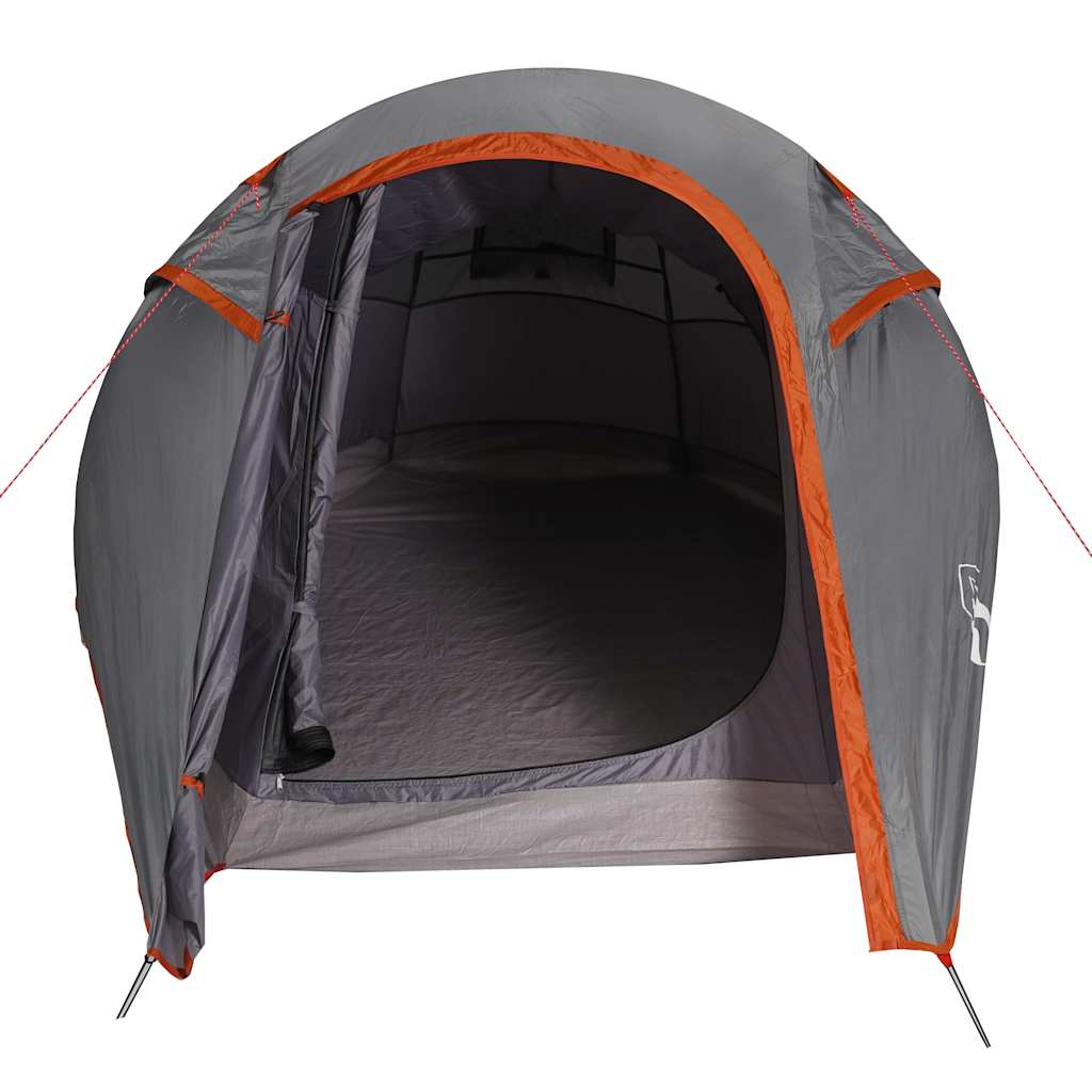 vidaXL Cort de camping tunel 3 persoane, gri/portocaliu, impermeabil