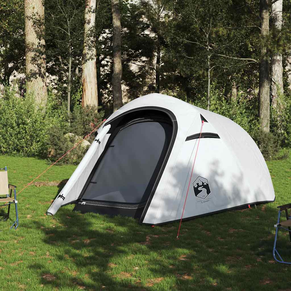 vidaXL Cort camping tunel 3 persoane, alb, țesătură opacă, impermeabil vidaXL Cort camping tunel 3 persoane, alb, țesătură opacă, impermeabil