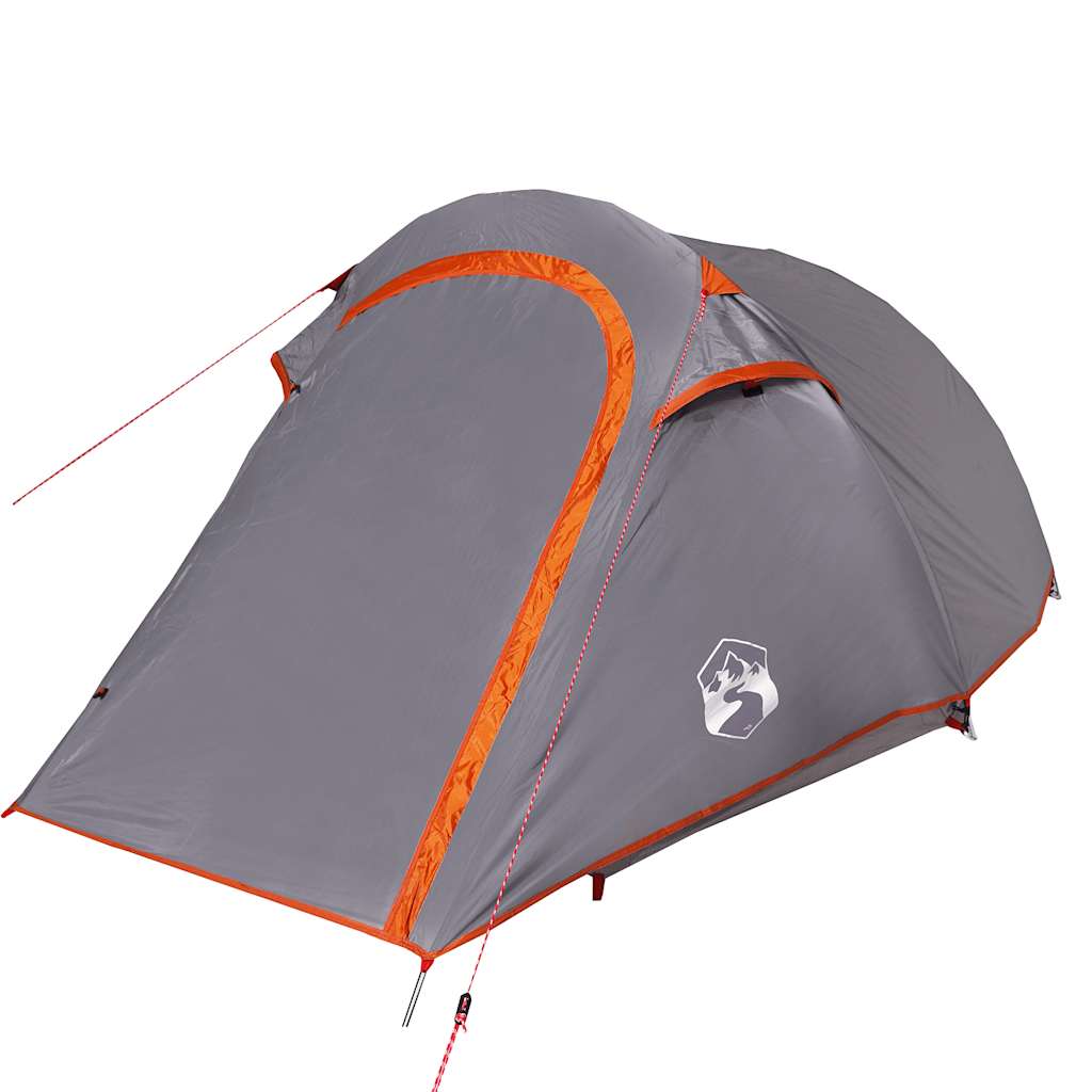 vidaXL Cort de camping tunel 2 persoane, gri/portocaliu, impermeabil vidaXL Cort de camping tunel 2 persoane, gri/portocaliu, impermeabil