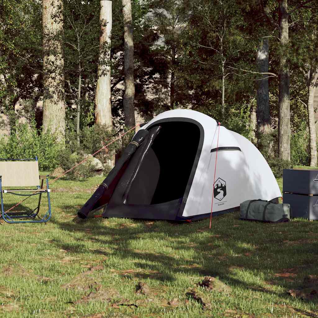vidaXL Cort camping tunel 2 persoane, alb, țesătură opacă, impermeabil vidaXL Cort camping tunel 2 persoane, alb, țesătură opacă, impermeabil