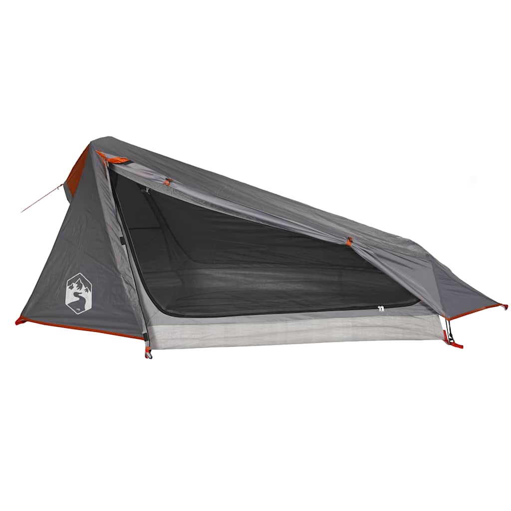 vidaXL Cort de camping tunel 1 persoane, gri/portocaliu, impermeabil