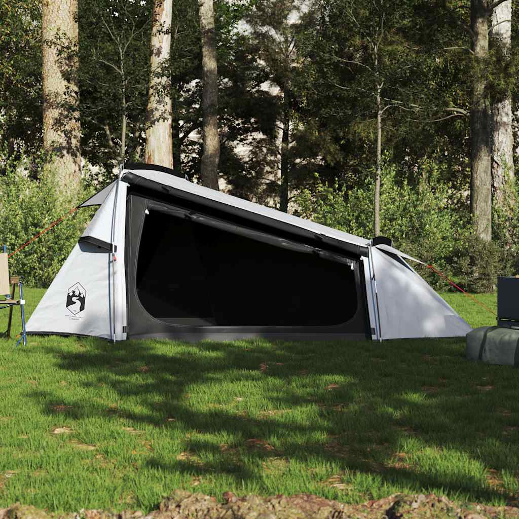 vidaXL Cort camping tunel 2 persoane, alb, țesătură opacă, impermeabil vidaXL Cort camping tunel 2 persoane, alb, țesătură opacă, impermeabil