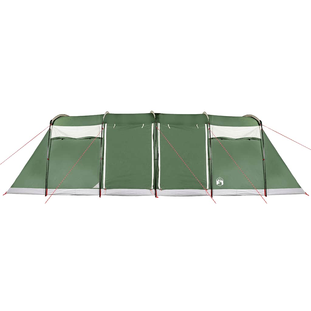vidaXL Cort de familie tunel, 10 persoane, verde, impermeabil