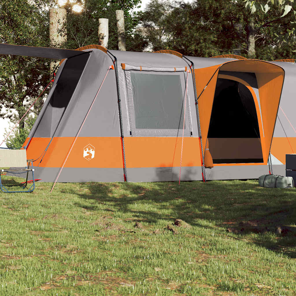 vidaXL Cort de camping tunel 4 persoane, gri/portocaliu, impermeabil vidaXL Cort de camping tunel 4 persoane, gri/portocaliu, impermeabil