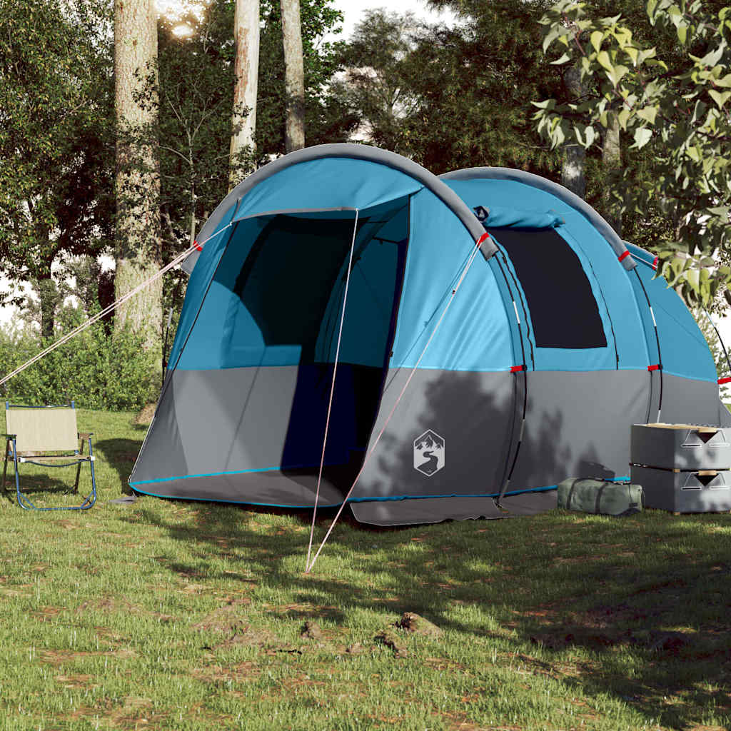 vidaXL Cort de camping tunel pentru 4 persoane, albastru, impermeabil vidaXL Cort de camping tunel pentru 4 persoane, albastru, impermeabil