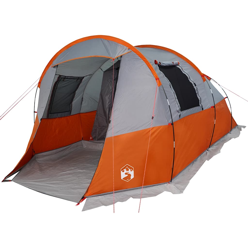 vidaXL Cort de camping tunel 4 persoane, gri/portocaliu, impermeabil vidaXL Cort de camping tunel 4 persoane, gri/portocaliu, impermeabil