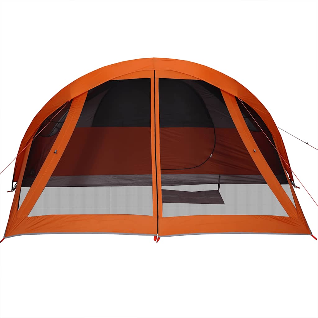 vidaXL Cort de camping pentru 6 persoane, gri/portocaliu, impermeabil