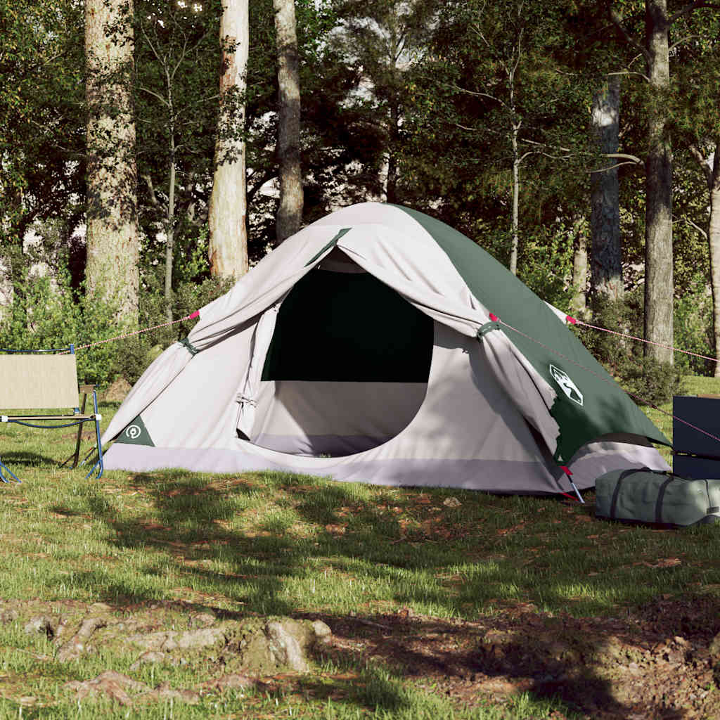vidaXL Cort de camping cupolă pentru 4 persoane, verde, impermeabil