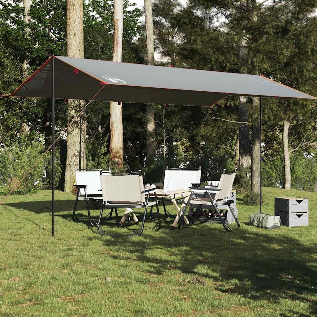 vidaXL Prelată de camping, gri și portocaliu, 500x294 cm, impermeabilă