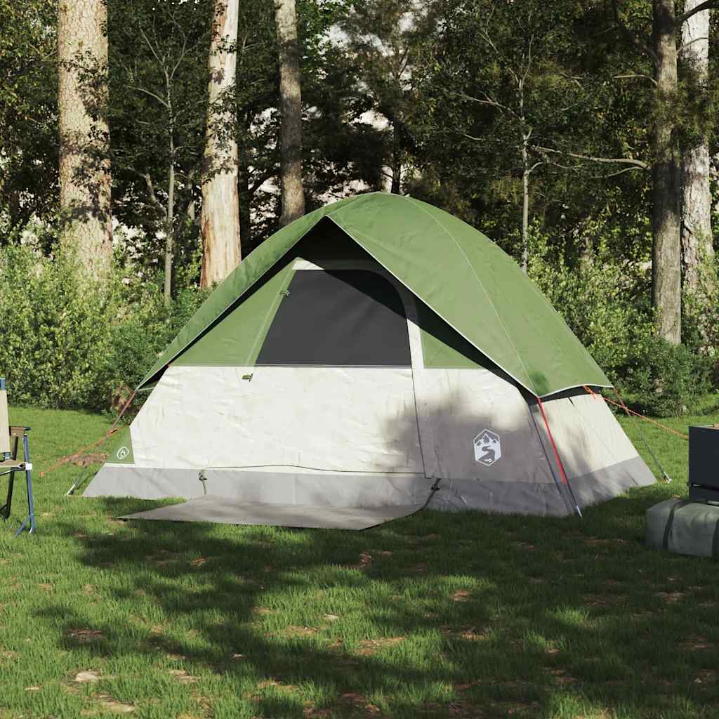 vidaXL Cort de camping cupolă pentru 2 persoane, verde, impermeabil
