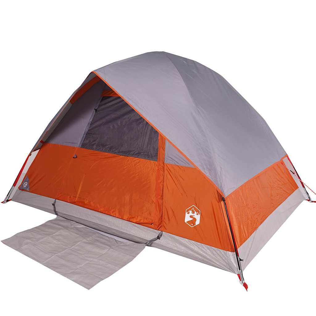 vidaXL Cort de camping pentru 2 persoane, portocaliu, impermeabil