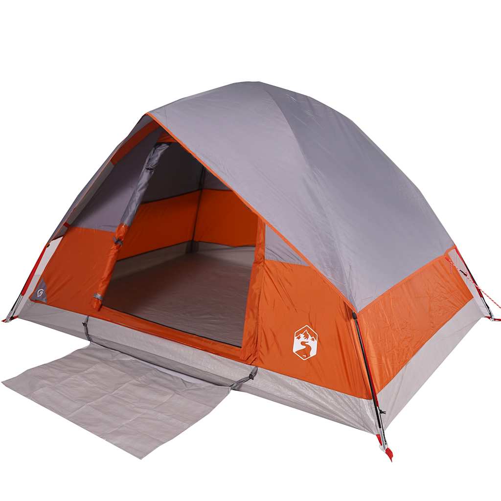 vidaXL Cort de camping pentru 2 persoane, portocaliu, impermeabil