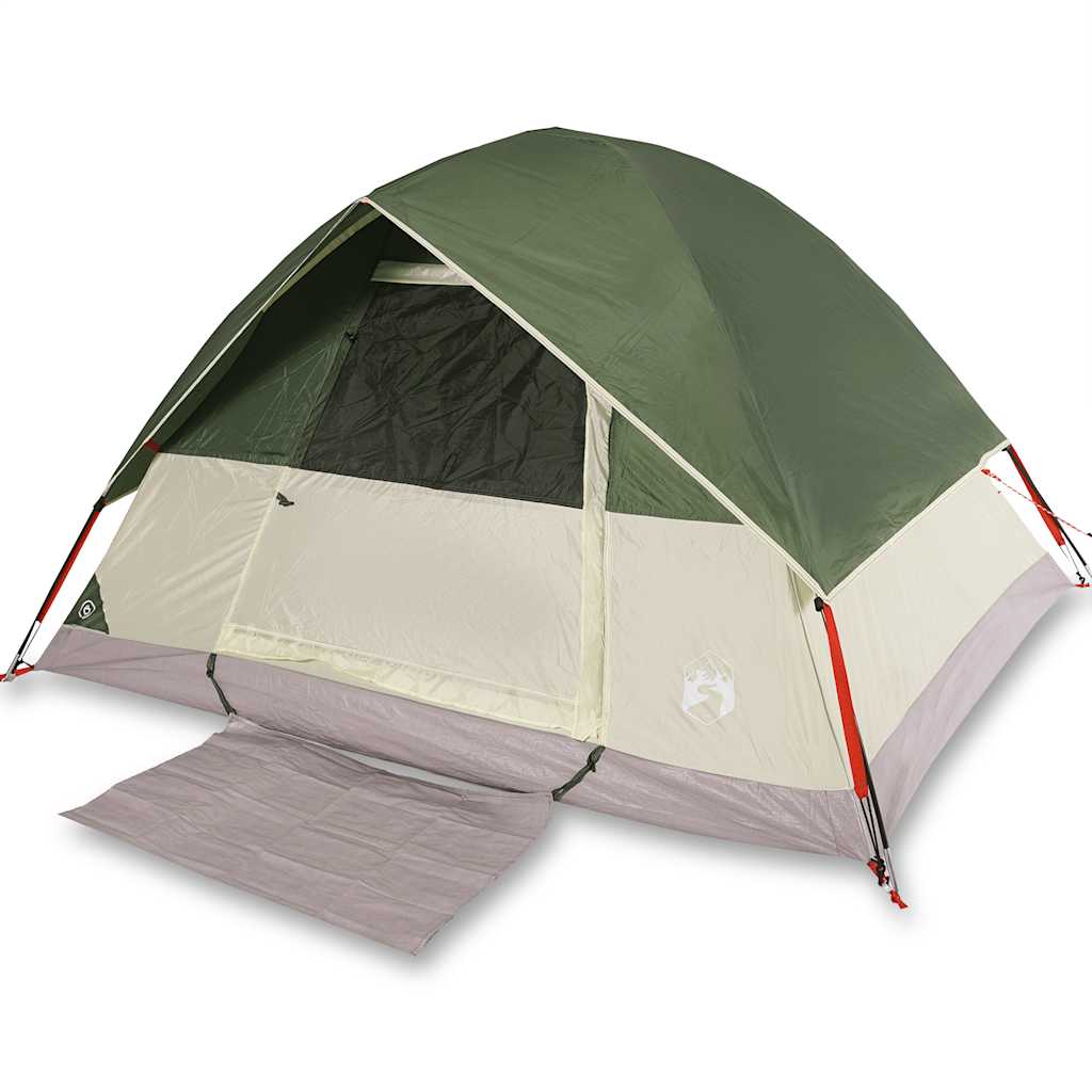 vidaXL Cort de camping cupolă pentru 3 persoane, verde, impermeabil