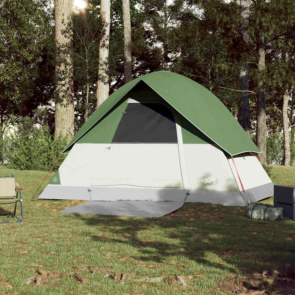 vidaXL Cort de camping cupolă pentru 3 persoane, verde, impermeabil