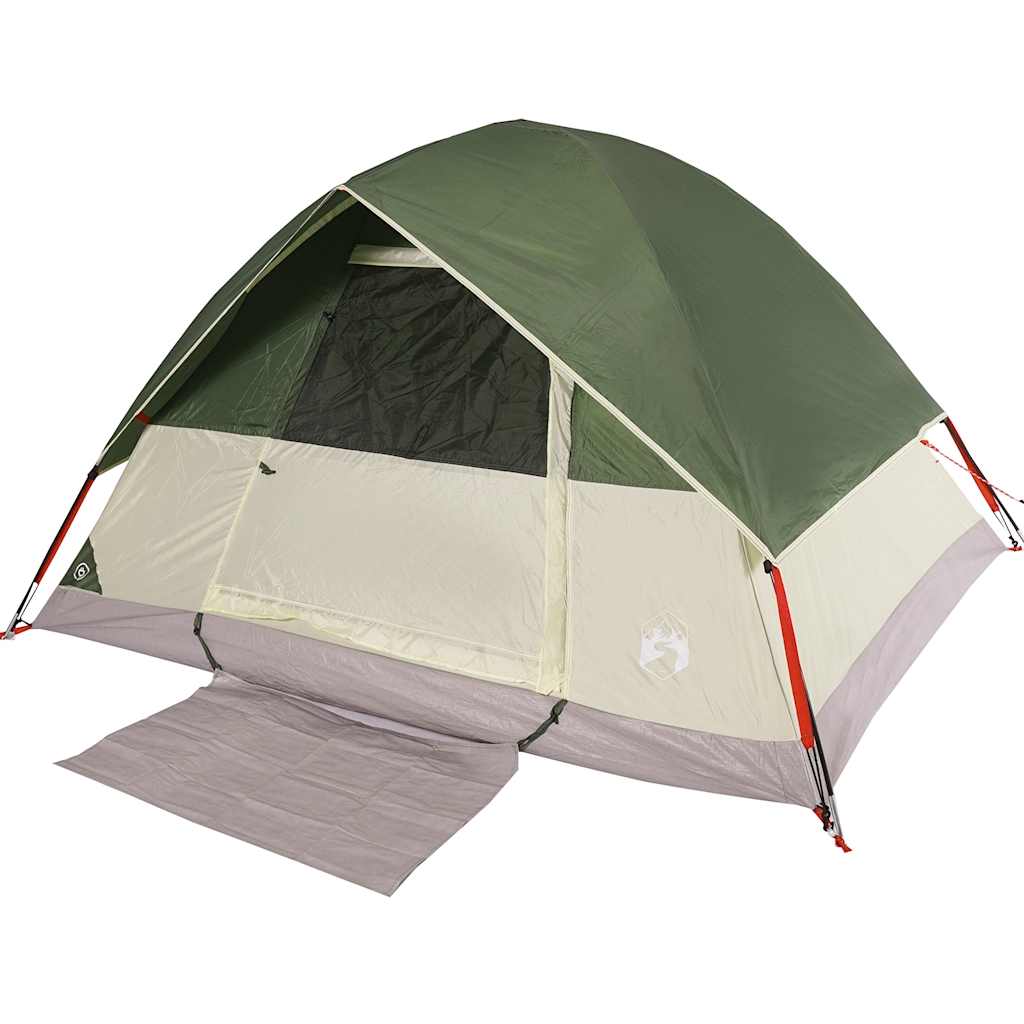 vidaXL Cort de camping cupolă pentru 3 persoane, verde, impermeabil