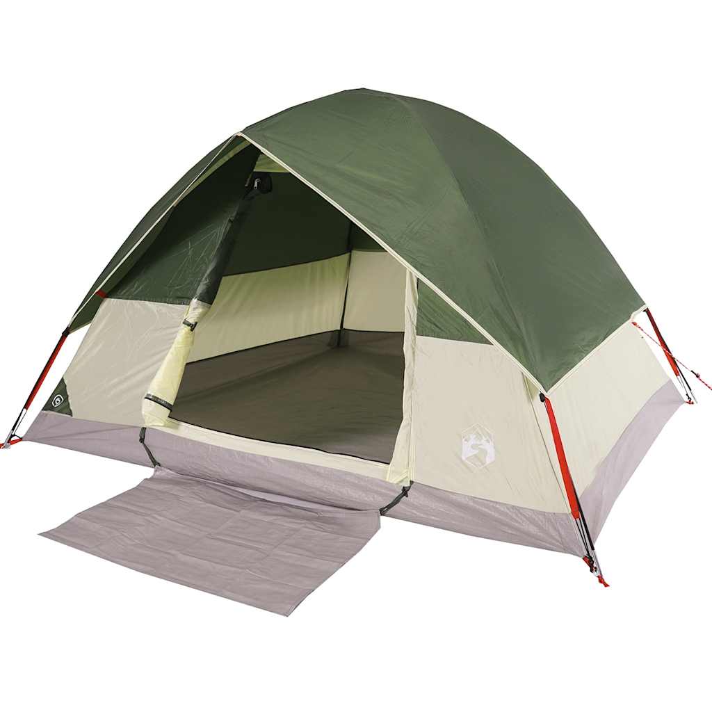vidaXL Cort de camping cupolă pentru 3 persoane, verde, impermeabil