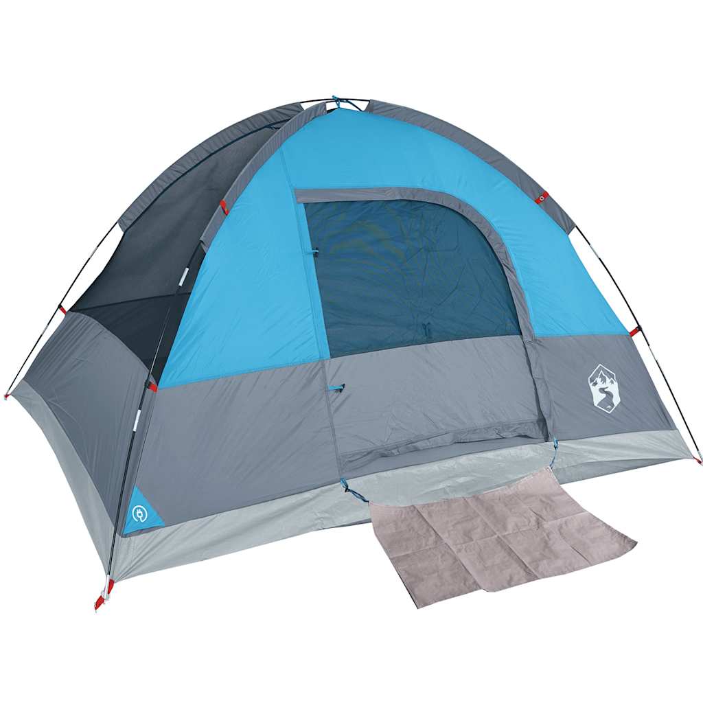 vidaXL Cort de camping cupolă pentru 3 persoane, albastru, impermeabil