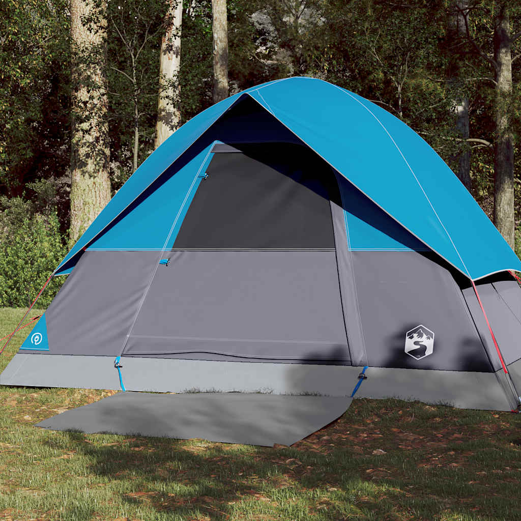 vidaXL Cort de camping cupolă pentru 3 persoane, albastru, impermeabil