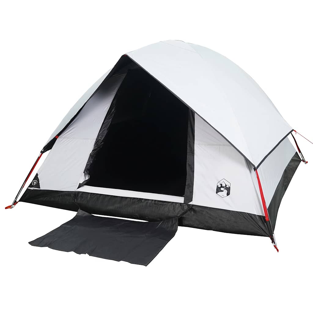 vidaXL Cort camping cupolă 3 persoane alb, țesătură opacă, impermeabil vidaXL Cort camping cupolă 3 persoane alb, țesătură opacă, impermeabil