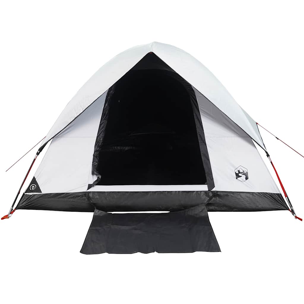 vidaXL Cort camping cupolă 3 persoane alb, țesătură opacă, impermeabil vidaXL Cort camping cupolă 3 persoane alb, țesătură opacă, impermeabil