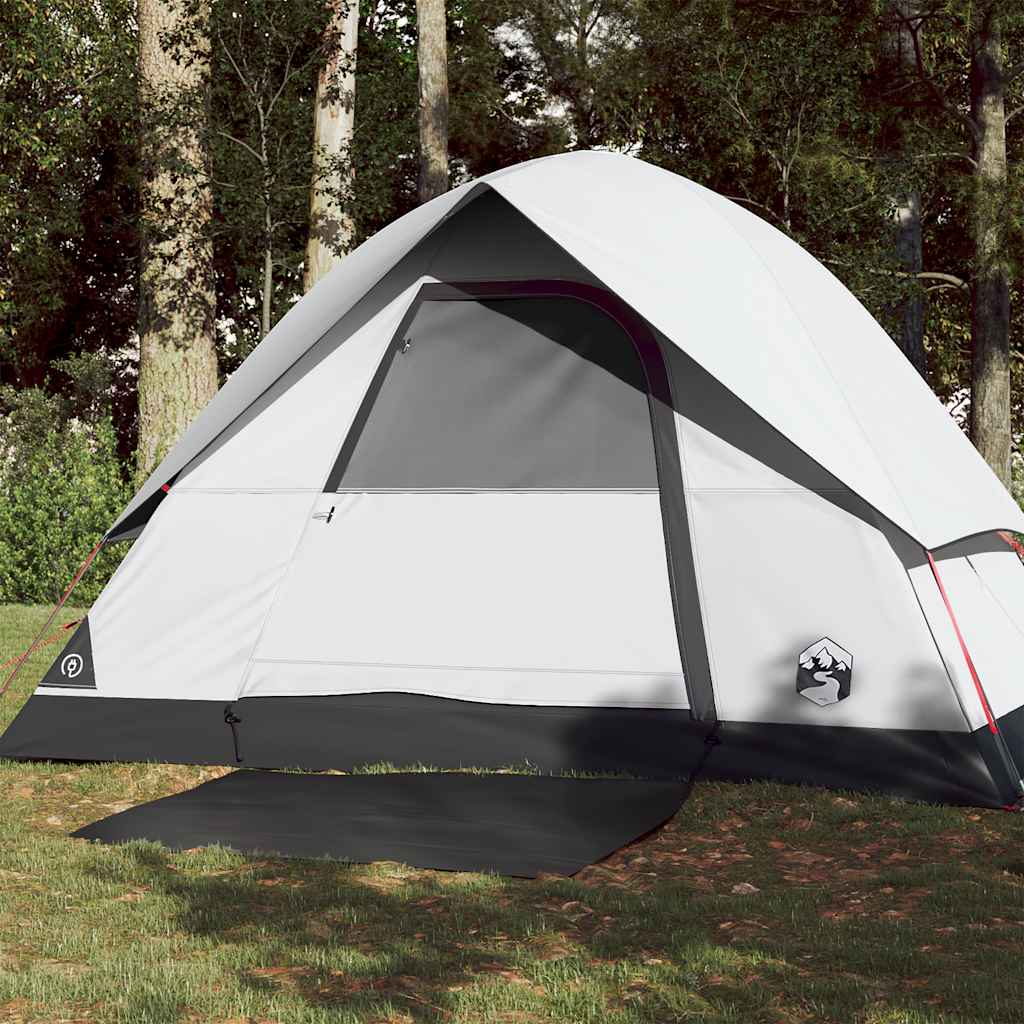 vidaXL Cort camping cupolă 3 persoane alb, țesătură opacă, impermeabil vidaXL Cort camping cupolă 3 persoane alb, țesătură opacă, impermeabil