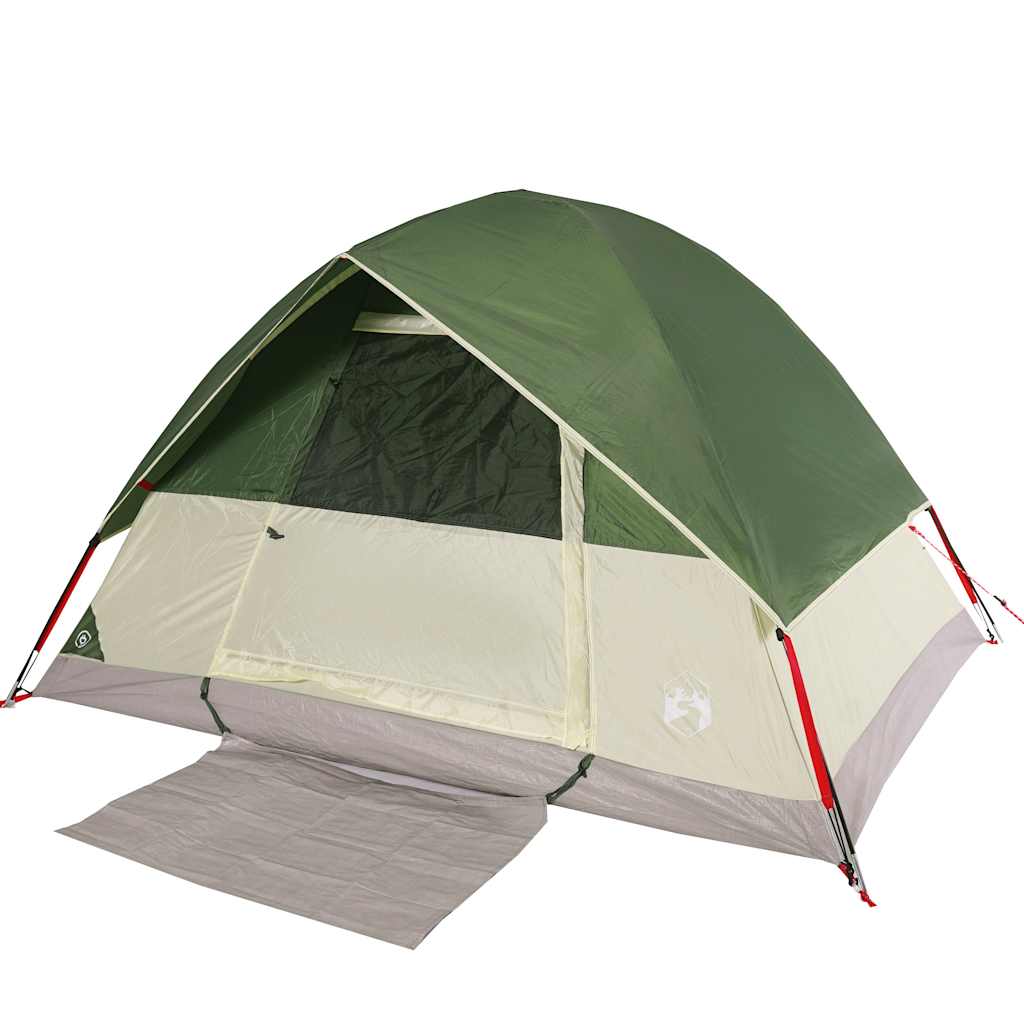 vidaXL Cort de camping cupolă pentru 4 persoane, verde, impermeabil