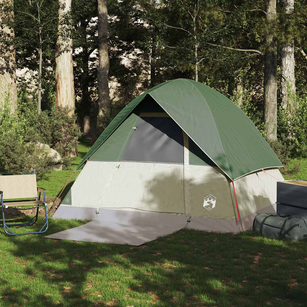 vidaXL Cort de camping cupolă pentru 4 persoane, verde, impermeabil