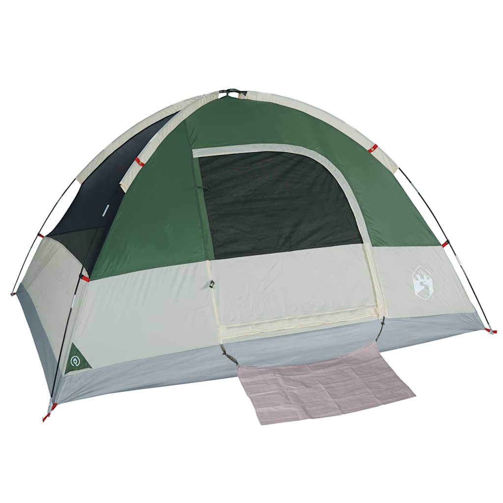vidaXL Cort de camping cupolă pentru 4 persoane, verde, impermeabil
