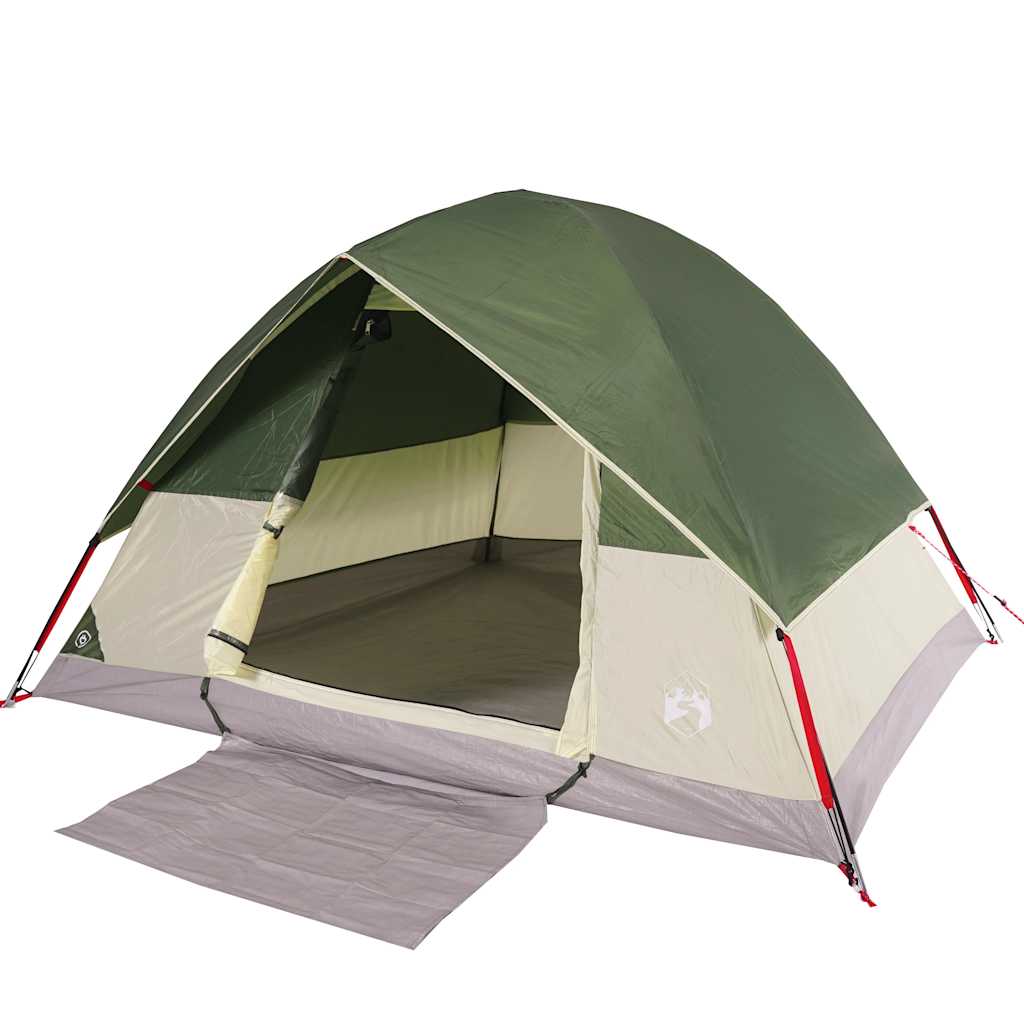 vidaXL Cort de camping cupolă pentru 4 persoane, verde, impermeabil