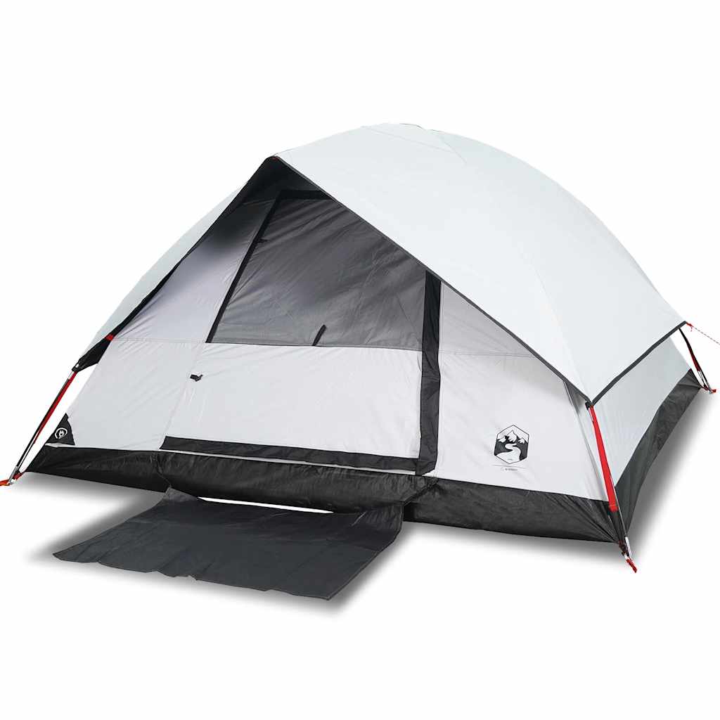 vidaXL Cort camping cupolă 4 persoane alb, țesătură opacă, impermeabil