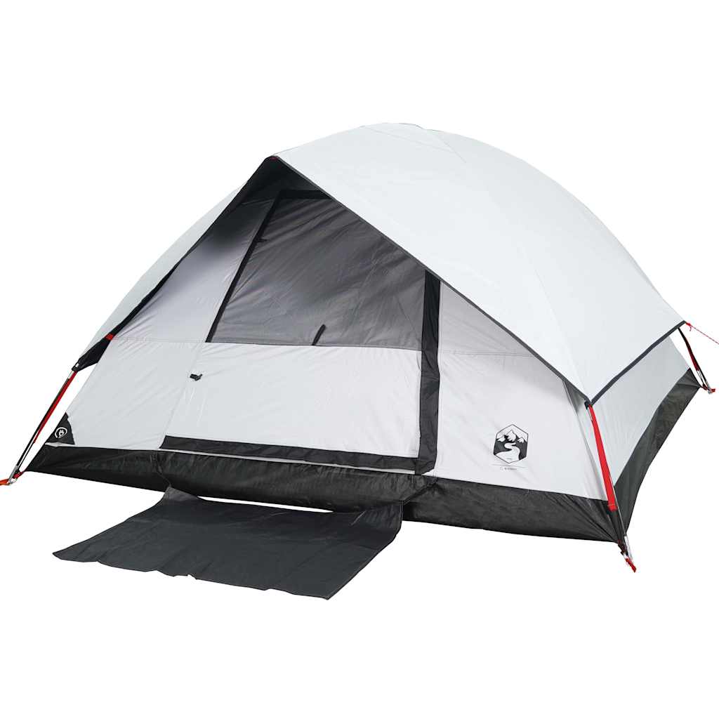 vidaXL Cort camping cupolă 4 persoane alb, țesătură opacă, impermeabil