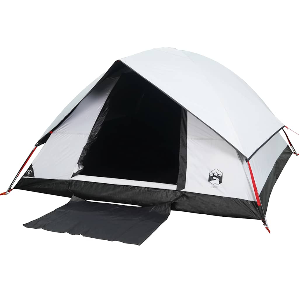 vidaXL Cort camping cupolă 4 persoane alb, țesătură opacă, impermeabil