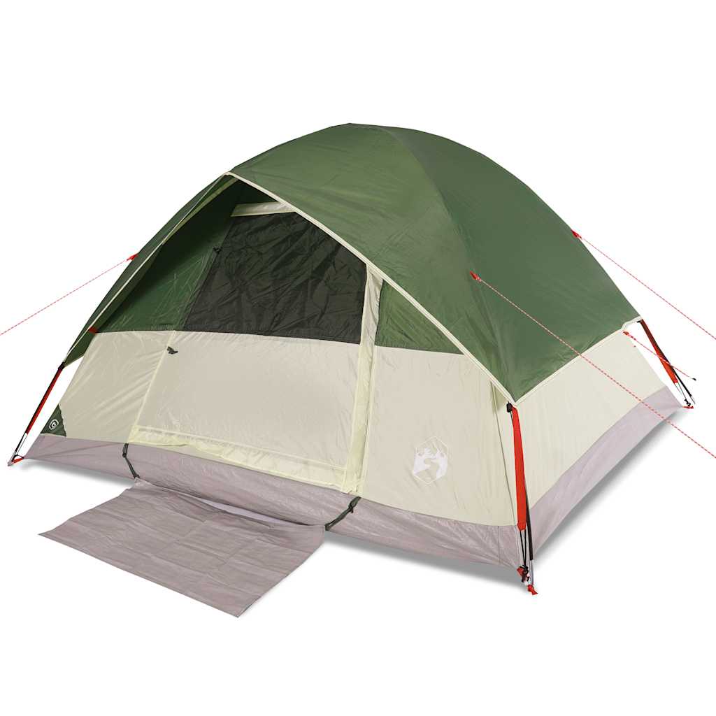 vidaXL Cort de camping cupolă pentru 6 persoane, verde, impermeabil