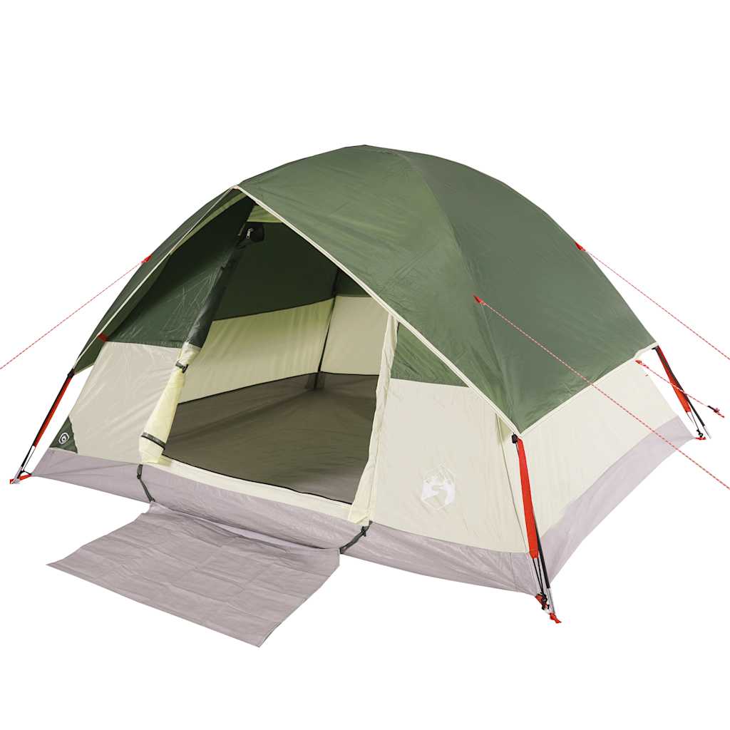 vidaXL Cort de camping cupolă pentru 6 persoane, verde, impermeabil