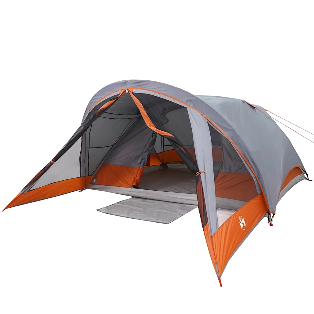 vidaXL Cabină cort de camping 4 persoane gri și portocaliu impermeabil vidaXL Cabină cort de camping 4 persoane gri și portocaliu impermeabil