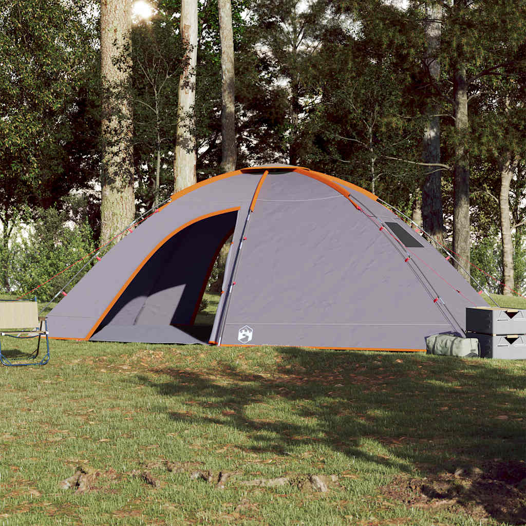 vidaXL Cort de camping pentru 8 persoane, portocaliu, impermeabil