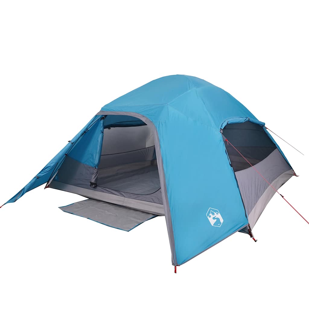 vidaXL Cort de camping cupolă pentru 4 persoane, albastru, impermeabil