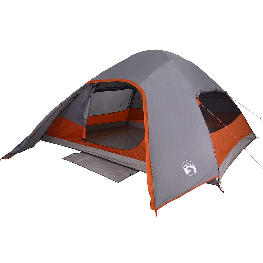 vidaXL Cort de camping cupolă pentru 4 persoane, gri, impermeabil