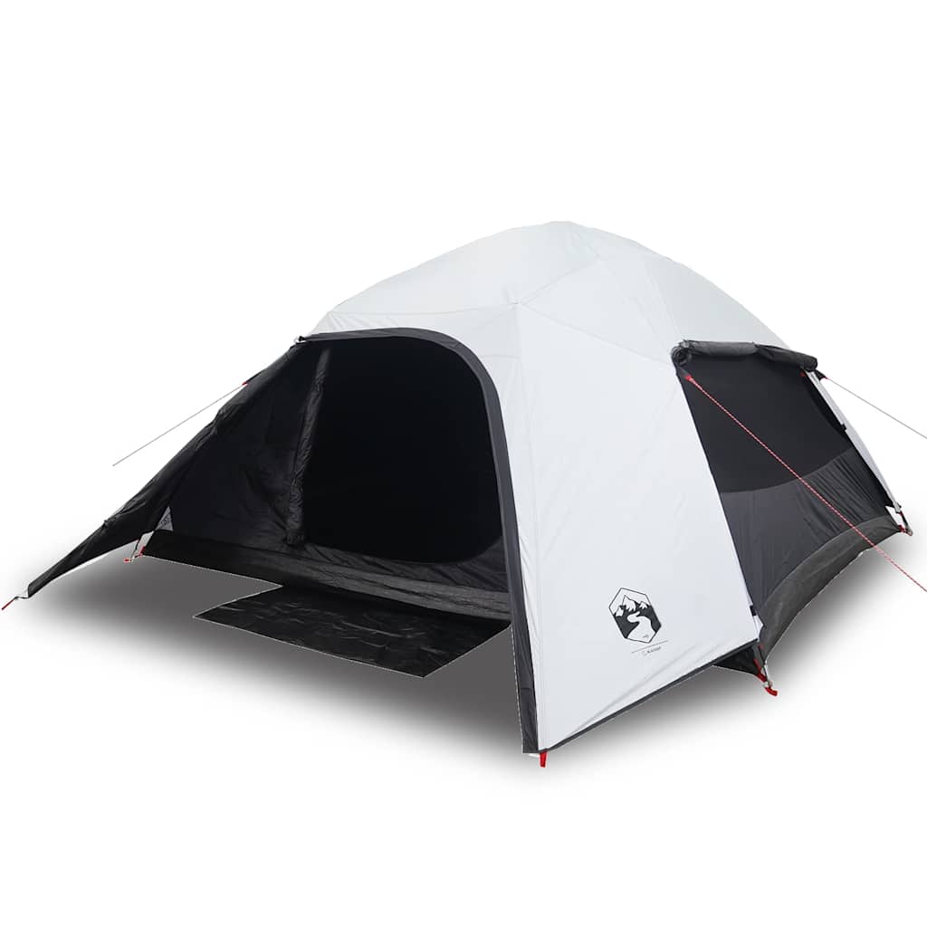 vidaXL Cort camping cupolă 4 persoane alb, țesătură opacă, impermeabil vidaXL Cort camping cupolă 4 persoane alb, țesătură opacă, impermeabil