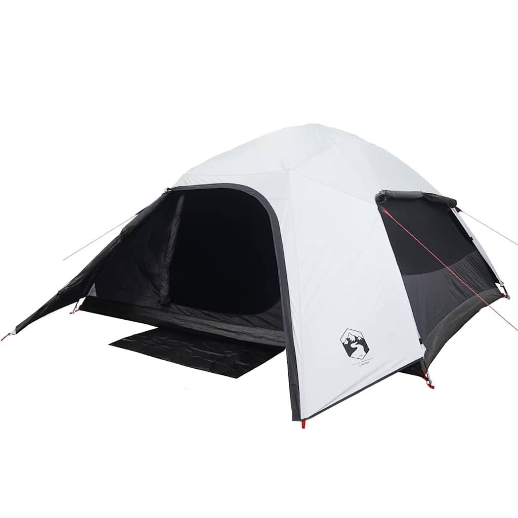 vidaXL Cort camping cupolă 4 persoane alb, țesătură opacă, impermeabil vidaXL Cort camping cupolă 4 persoane alb, țesătură opacă, impermeabil