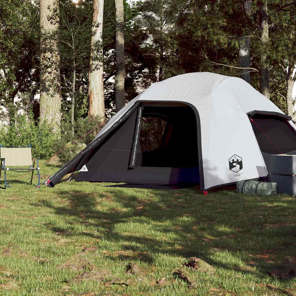 vidaXL Cort camping cupolă 4 persoane alb, țesătură opacă, impermeabil vidaXL Cort camping cupolă 4 persoane alb, țesătură opacă, impermeabil