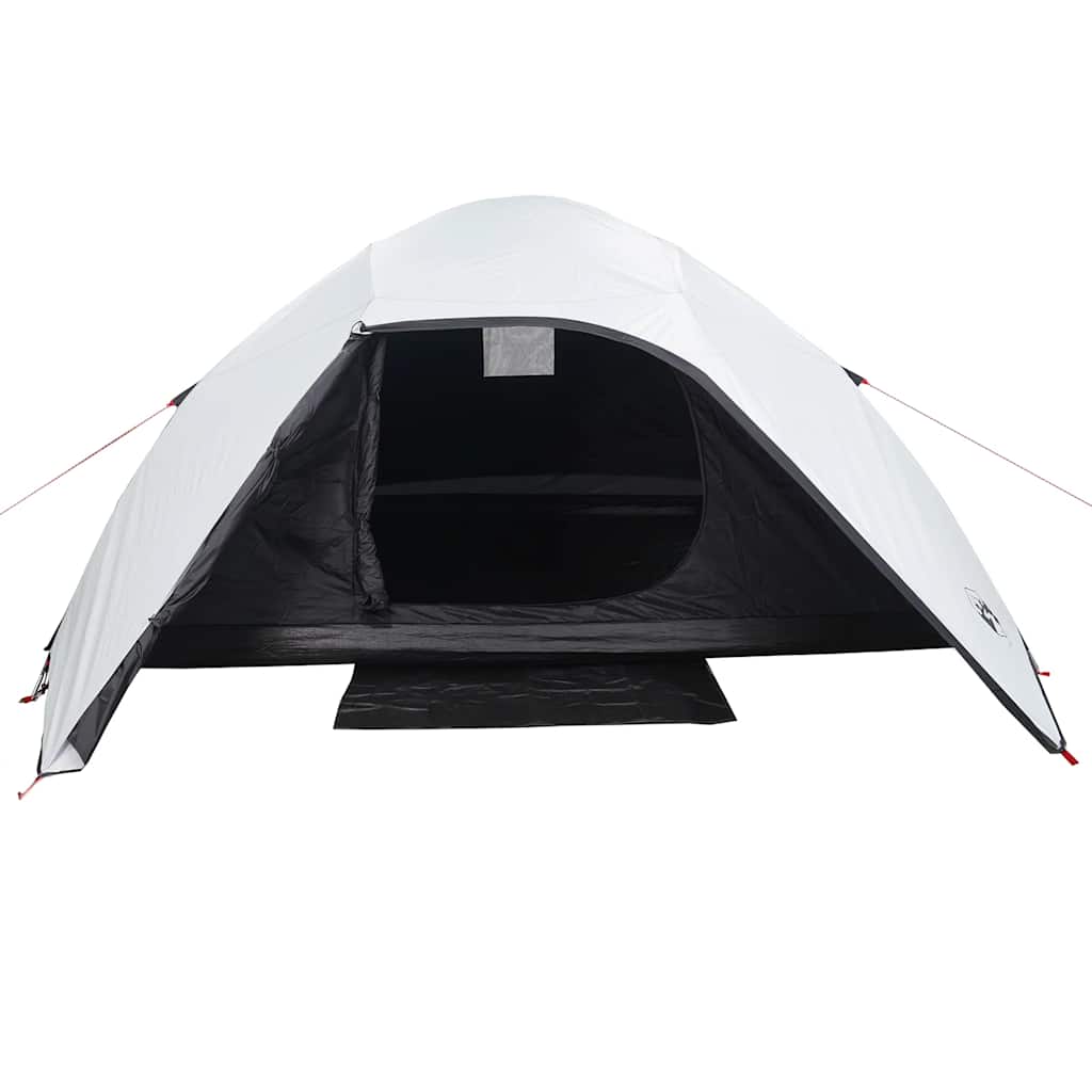 vidaXL Cort camping cupolă 4 persoane alb, țesătură opacă, impermeabil vidaXL Cort camping cupolă 4 persoane alb, țesătură opacă, impermeabil