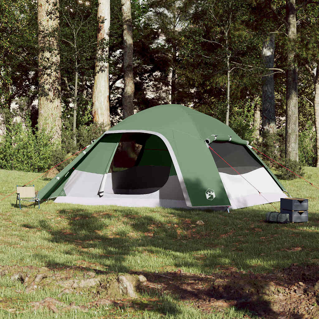 vidaXL Cort de camping cupolă pentru 6 persoane, verde, impermeabil