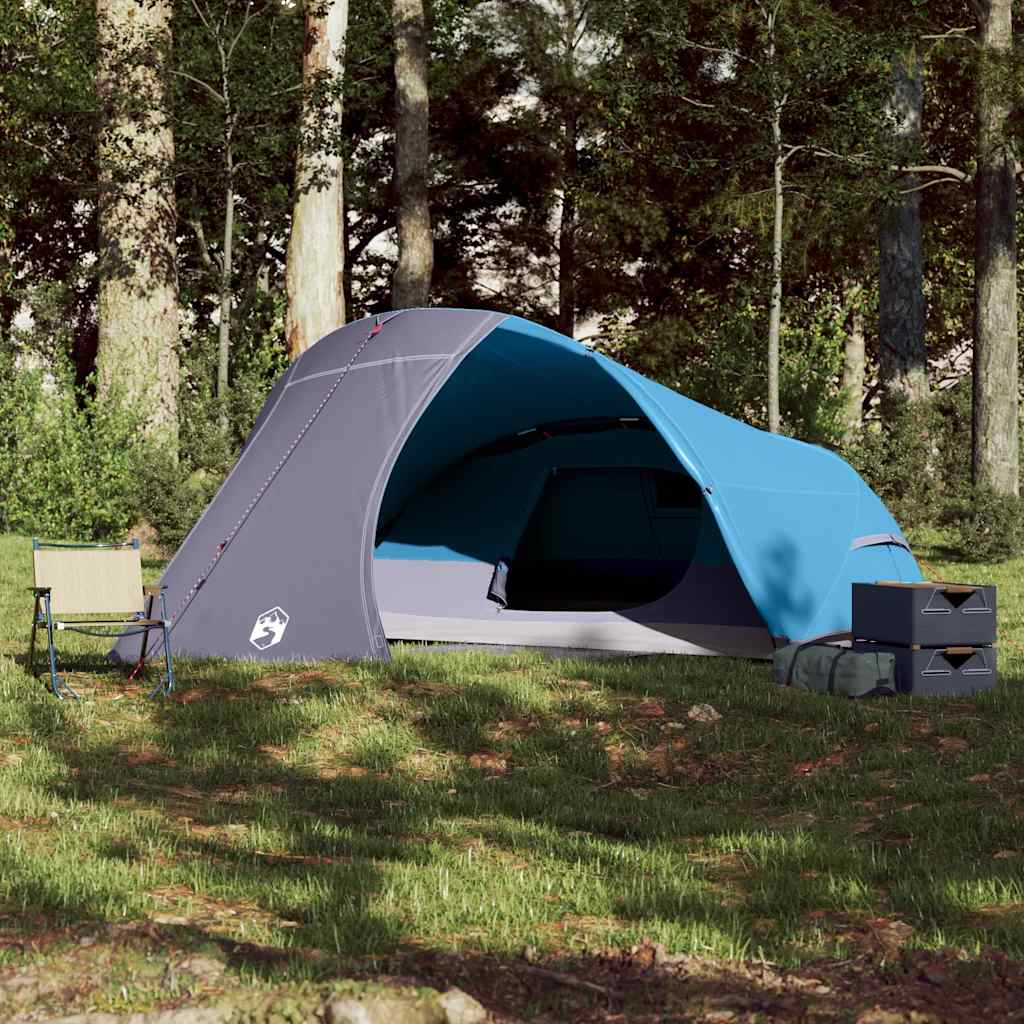 vidaXL Cort de camping cupolă pentru 4 persoane, albastru, impermeabil