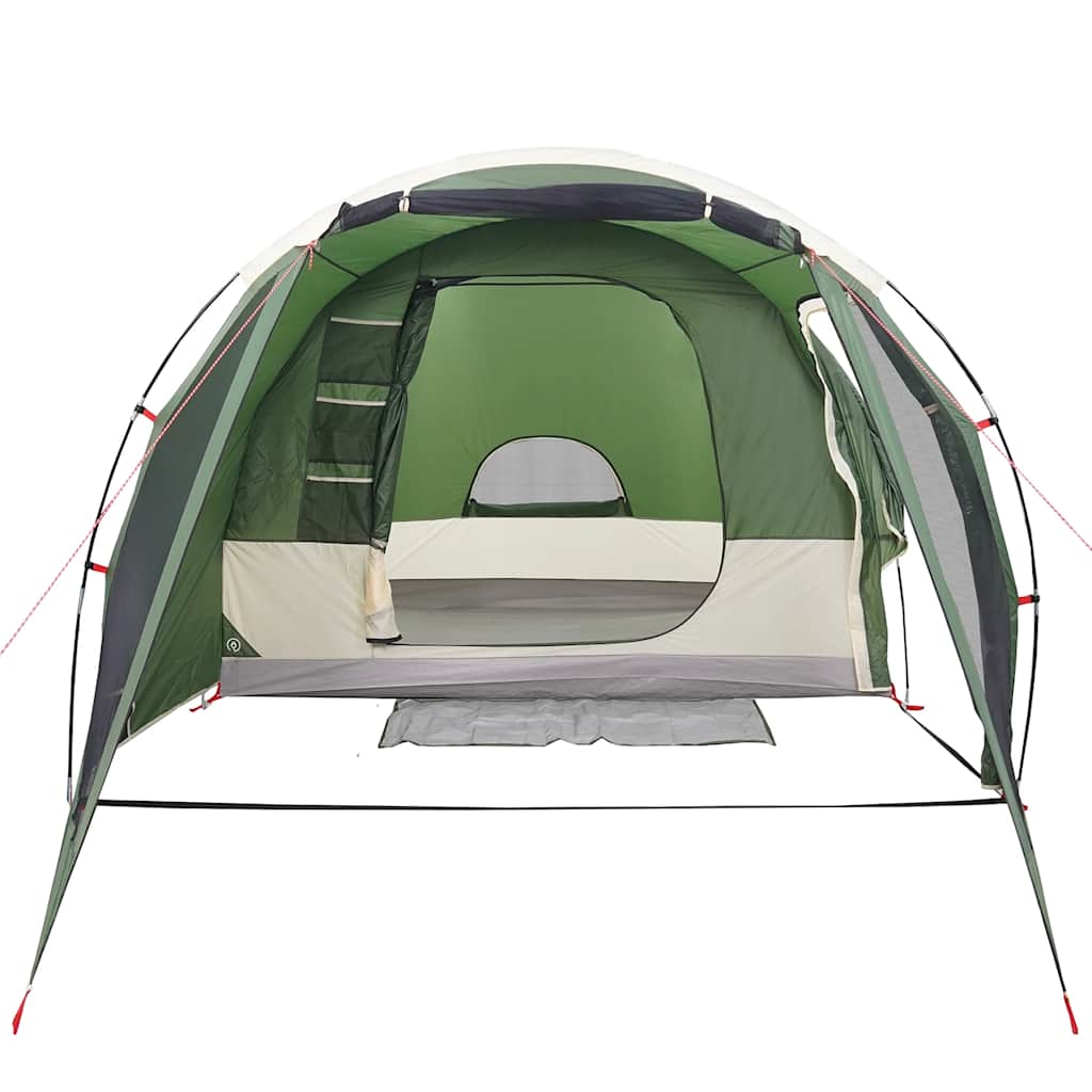 vidaXL Cort de camping tunel pentru 4 persoane, verde, impermeabil