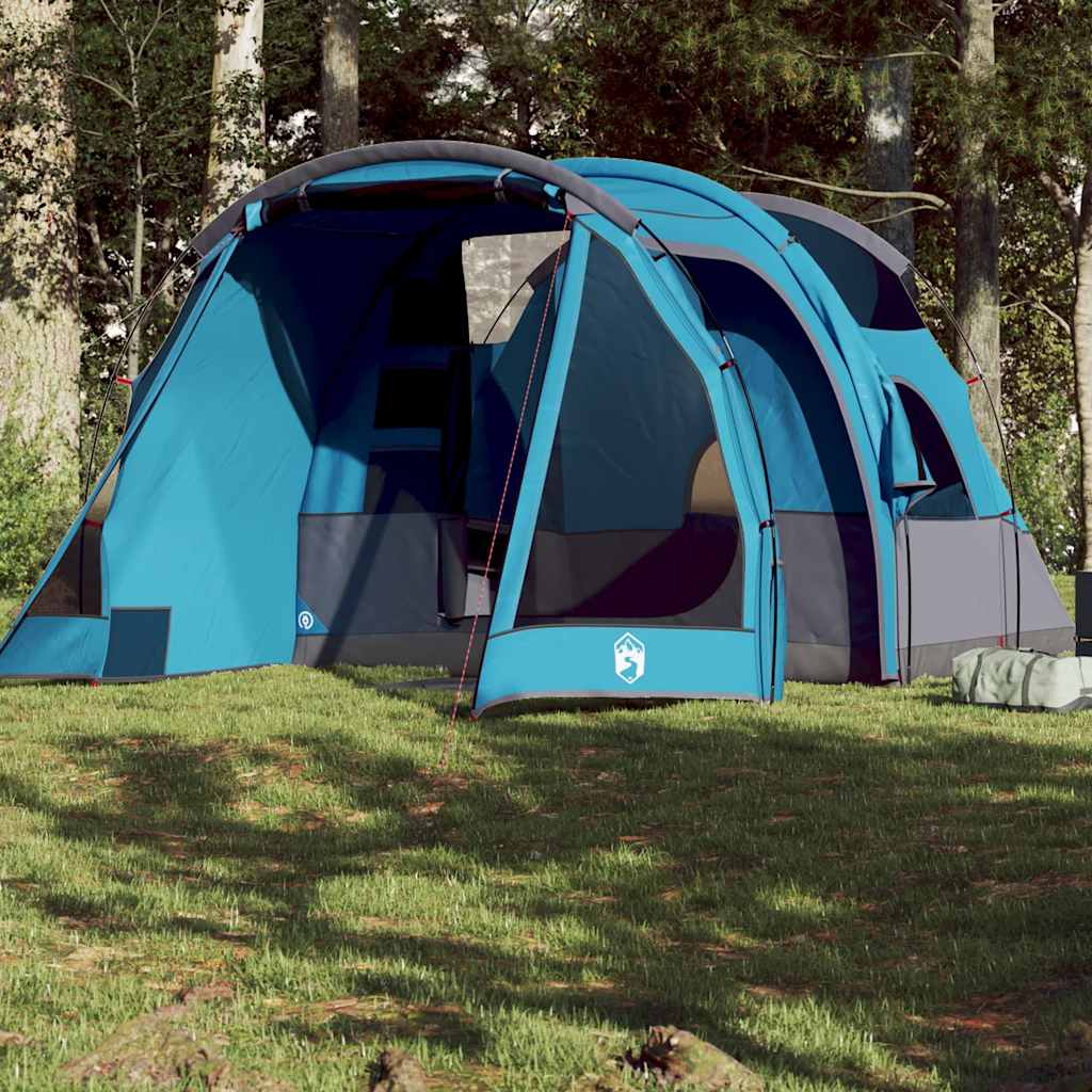 vidaXL Cort de camping tunel pentru 4 persoane, albastru, impermeabil vidaXL Cort de camping tunel pentru 4 persoane, albastru, impermeabil
