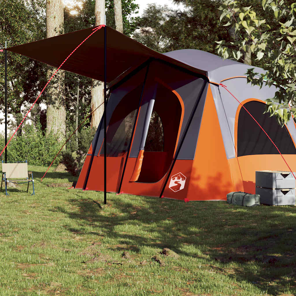 vidaXL Cabină cort de camping 5 persoane gri și portocaliu impermeabil vidaXL Cabină cort de camping 5 persoane gri și portocaliu impermeabil
