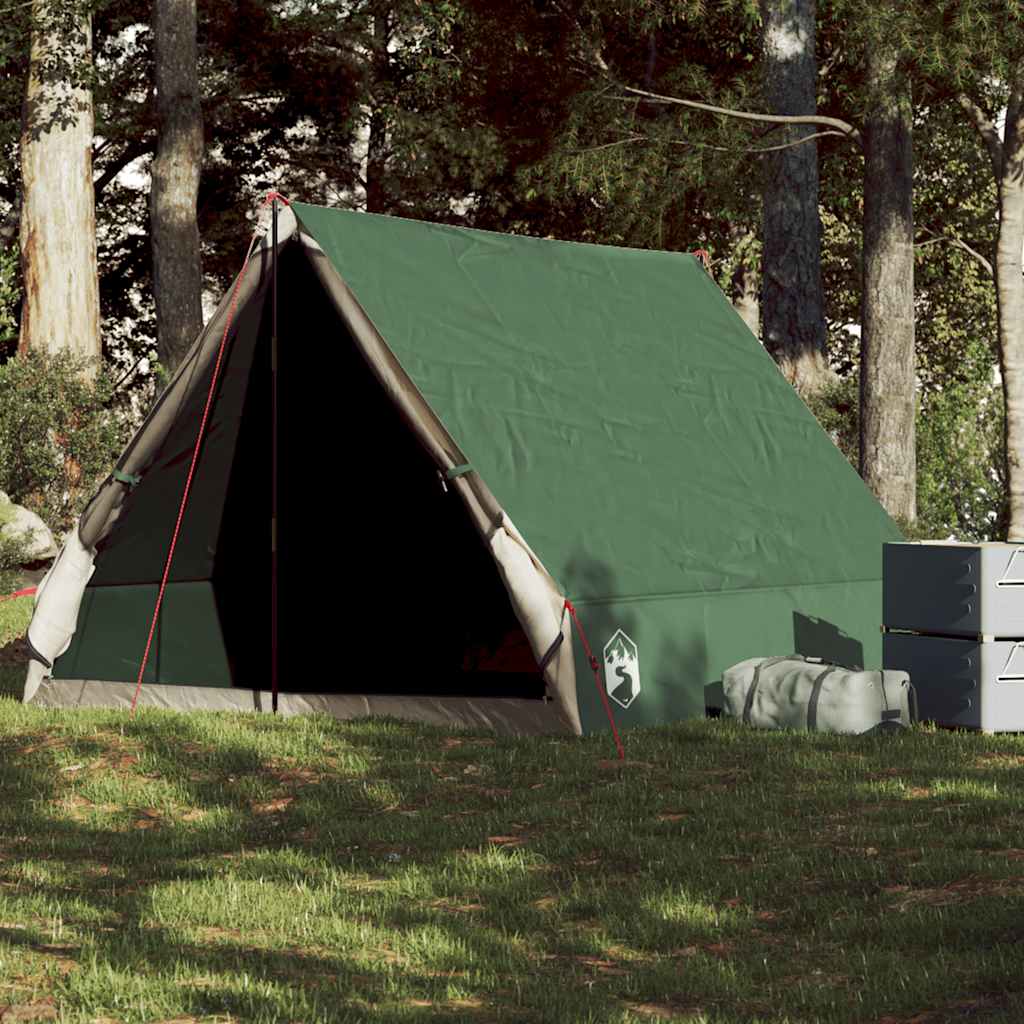 vidaXL Cort de camping cu cadru A, 2 persoane, verde, impermeabil vidaXL Cort de camping cu cadru A, 2 persoane, verde, impermeabil