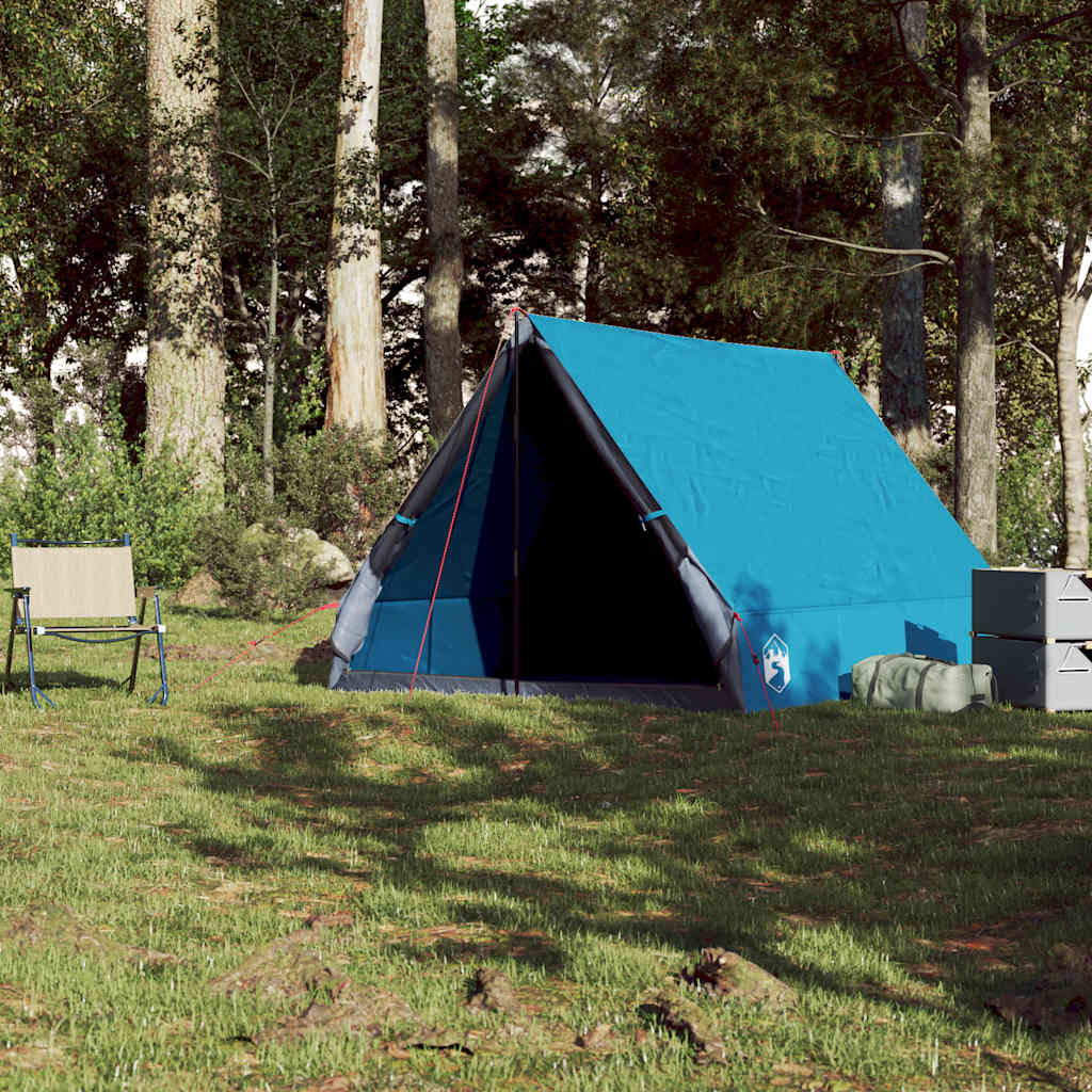vidaXL Cort de camping cu cadru A, 2 persoane, albastru, impermeabil vidaXL Cort de camping cu cadru A, 2 persoane, albastru, impermeabil