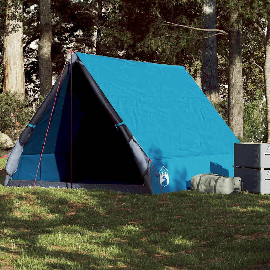 vidaXL Cort de camping cu cadru A, 2 persoane, albastru, impermeabil vidaXL Cort de camping cu cadru A, 2 persoane, albastru, impermeabil